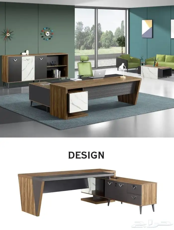 مكتب مدير إدارة اثاث المكتبي فخم و مودرن تركي و صيني طقم 6