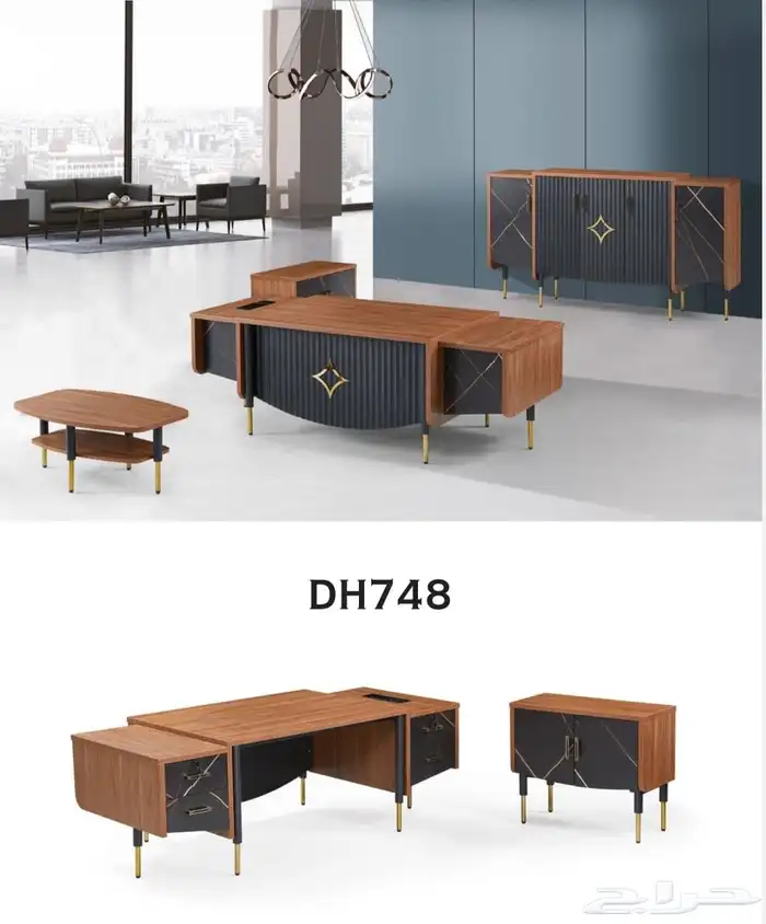 مكتب مدير إدارة اثاث المكتبي فخم و مودرن تركي و صيني طقم 10