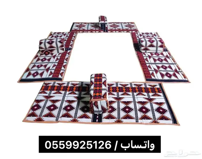 طقم جلسة مدات 4مدات مقاس 80 في مترين مع شنطة حماية 0