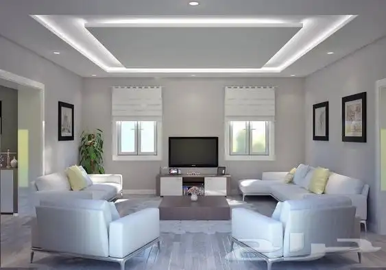 تركيب جبسم بورد جدران برواز شاشات متعددة تصميم 12