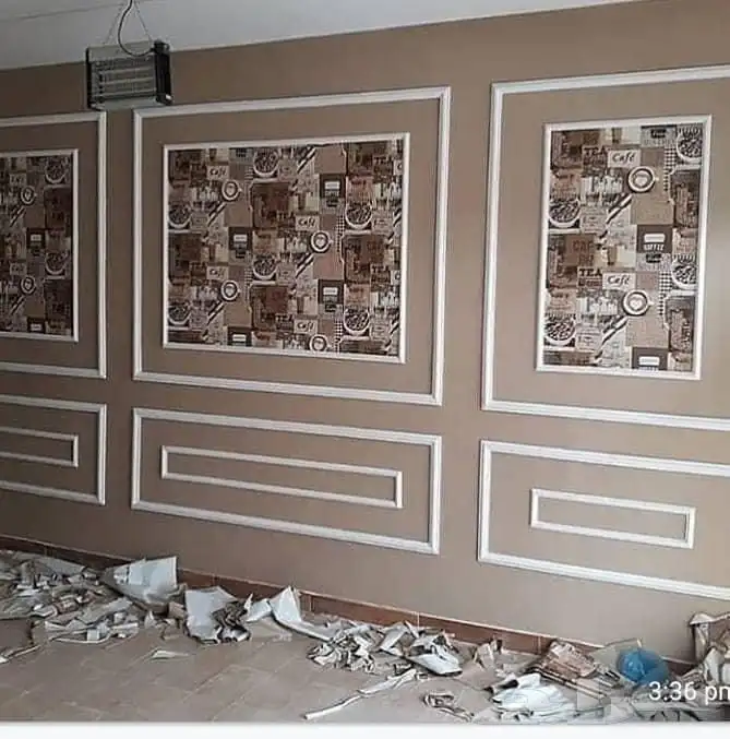 تركيب جبسم بورد جدران برواز شاشات متعددة تصميم 5