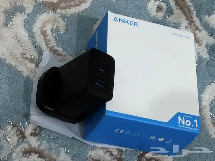 شاحن انكر 20W بي45ريال للواحد مدخلين يواس بي وتايب سي 1
