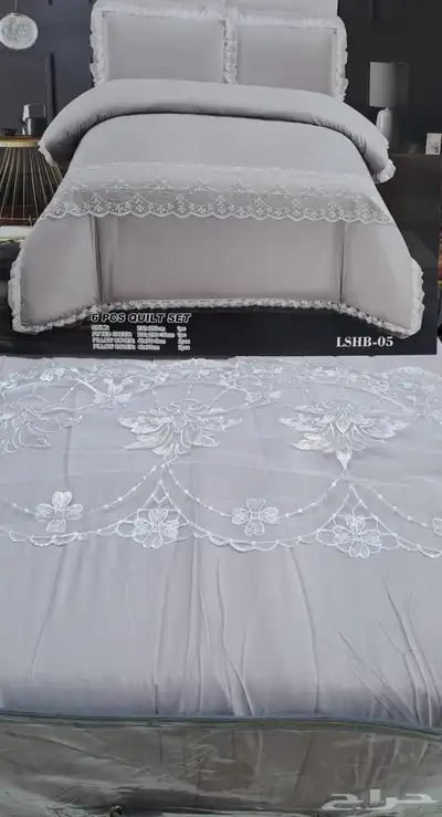 مفارش عرايس لحاف دانتيل   عليه عرض 2
