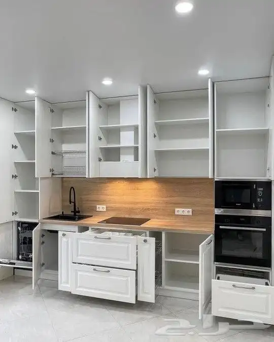 مطابخ خشب ألماني ومطابخ صاج والمنيوم ورخام صناعي وبورسلان 1