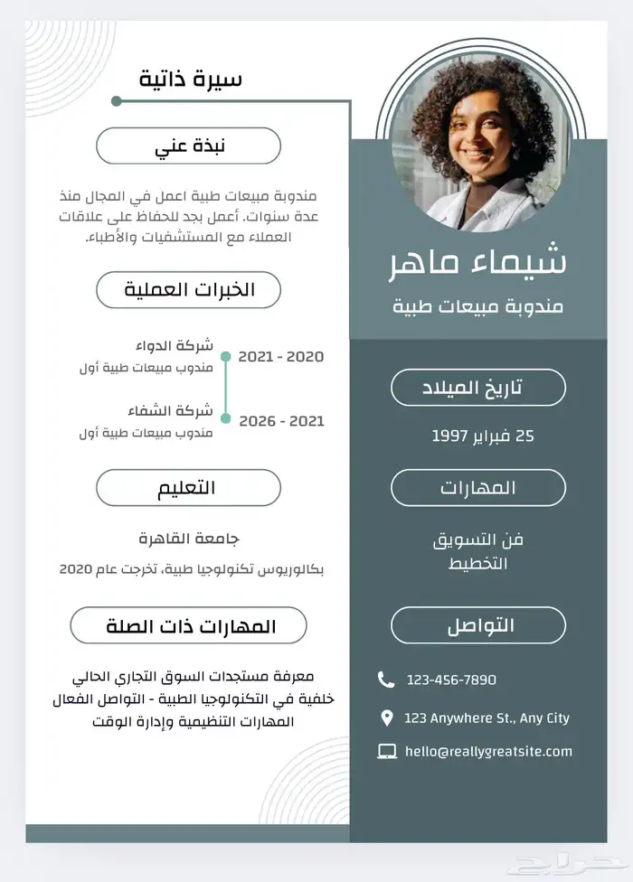 تصميم سيره ذاتيه بشكل احترافي واقل سعر 0