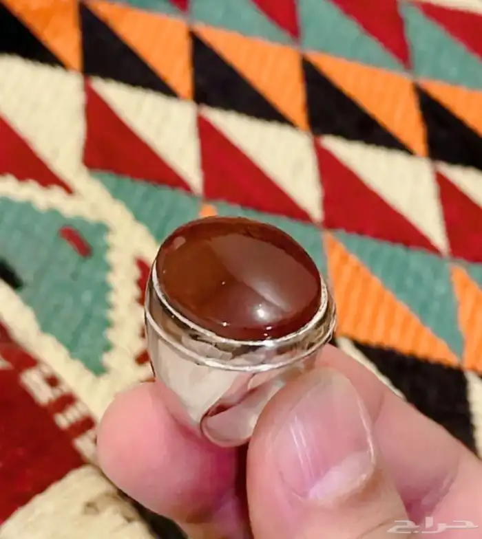 خاتم فضة عقيق 1