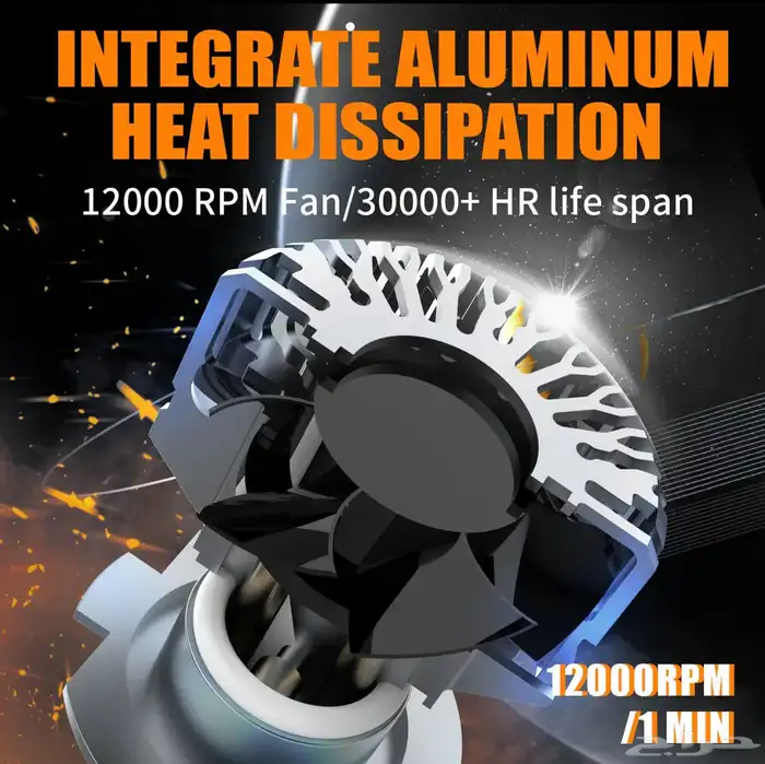 ليد LED سياره 240 واط حقيقي ضمان سنه H7 K12 6
