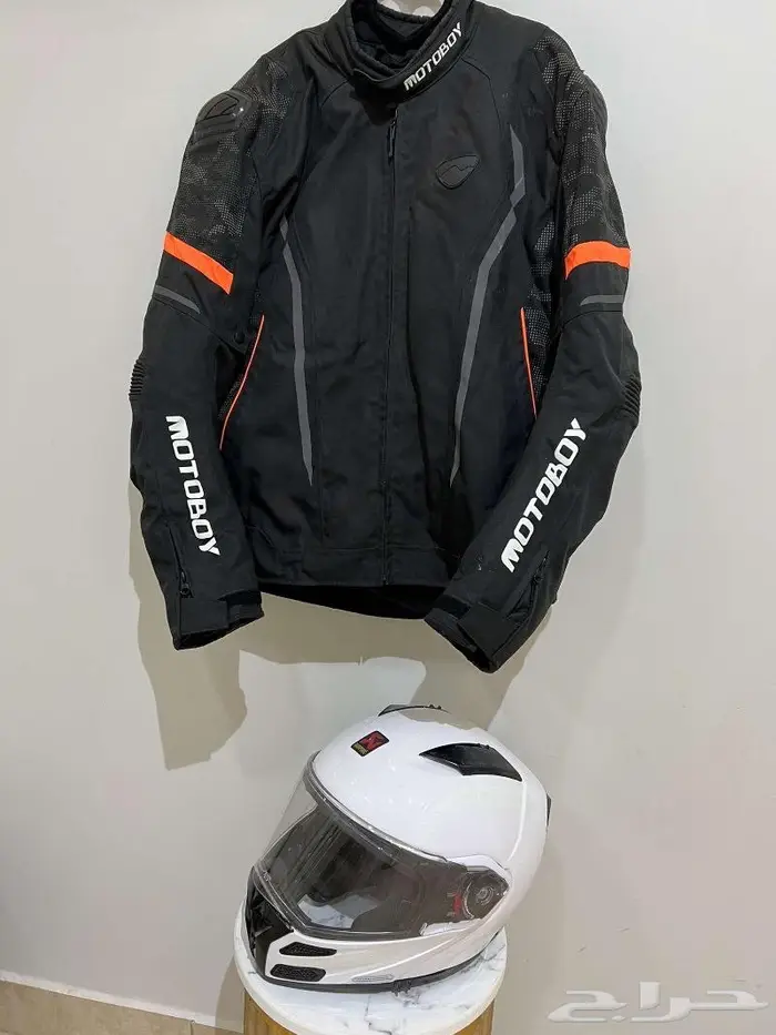 جاكيت MOTOBOY اسود بطانة شتوي خوذه Ls2 1