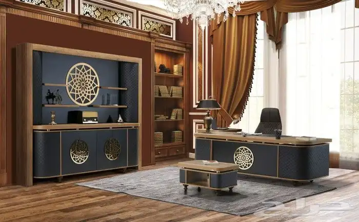 مكتب مدير إدارة طقم عصرية فخم متكاملة اثاث مكتبي مودرن فخم 4