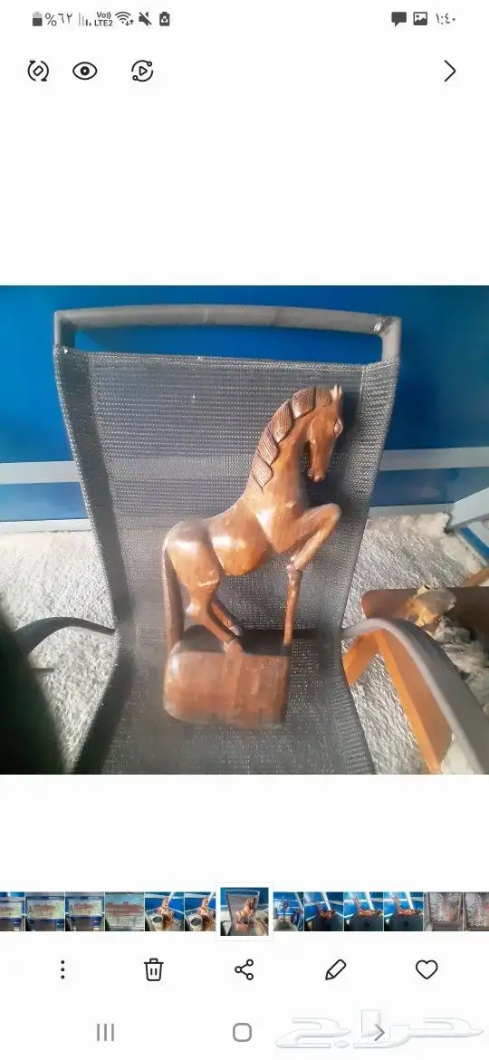 مجسم حصان وغزالة من الخشب صناعة ماليزية 0