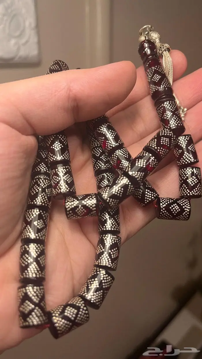 كهرمان احمر طبيعي بالفضة 3