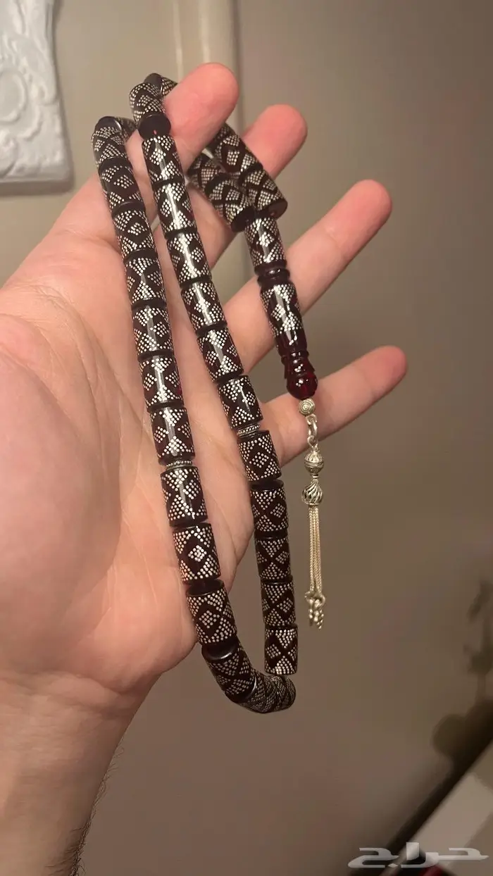 كهرمان احمر طبيعي بالفضة 1