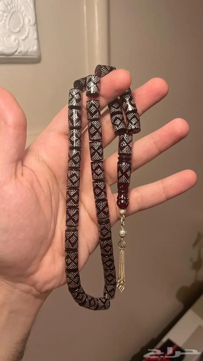 كهرمان احمر طبيعي بالفضة 2