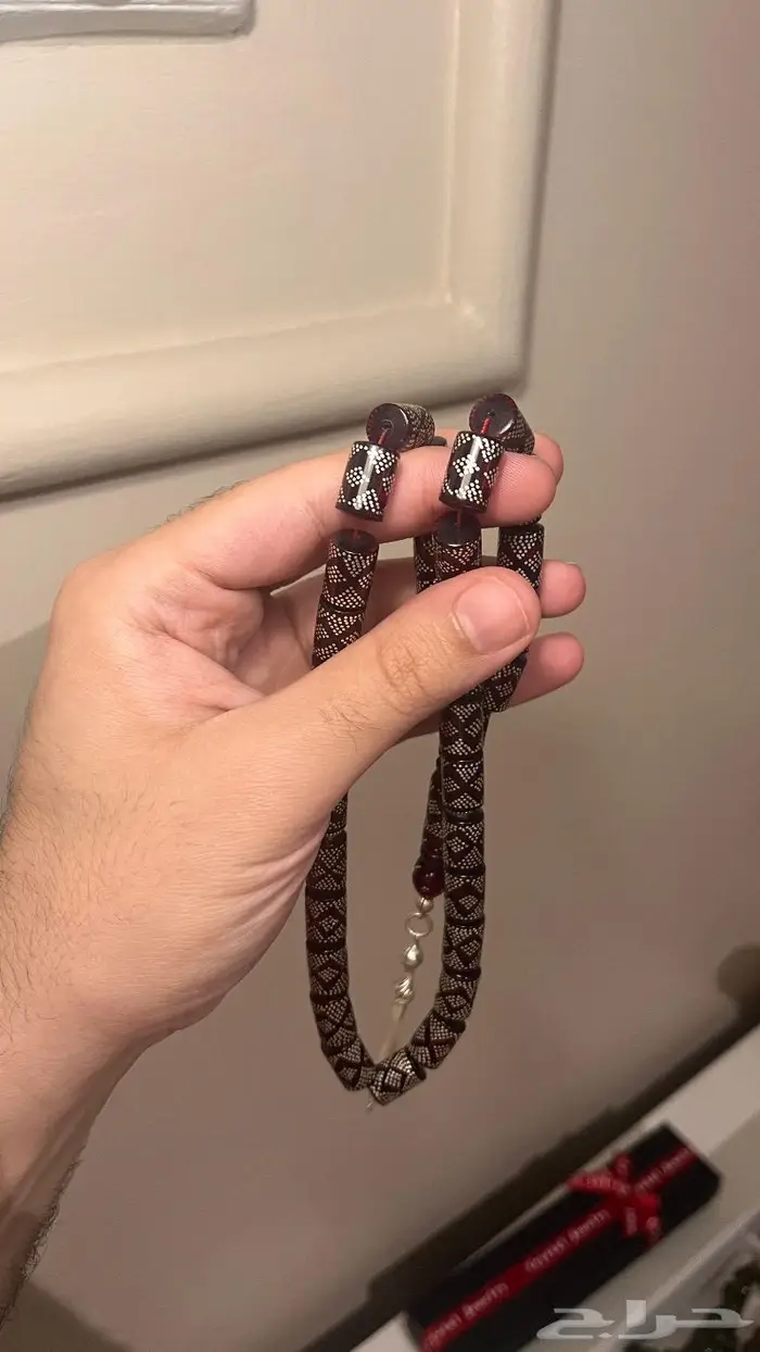 كهرمان احمر طبيعي بالفضة 4