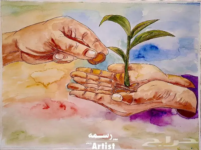 خطاط ورسام - سكتش الوان مائية - جده 0