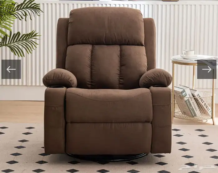 كراسي استرخاء مخمل هزاز ودوار ومزود بالتدفئة 2