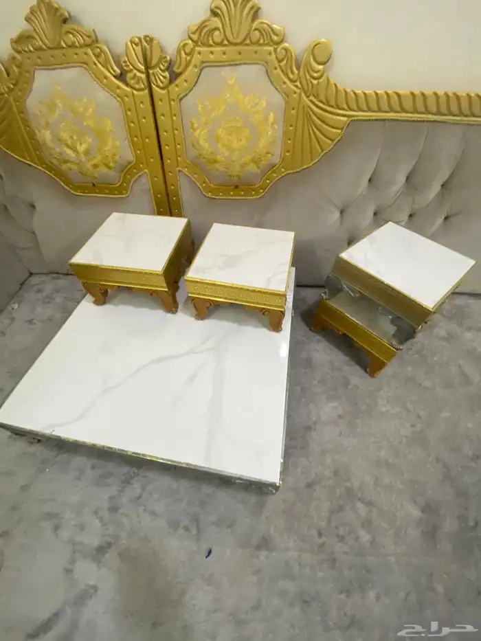 طاولات خدمه اربع صغيره وحده كبيره بديل الرخام 2