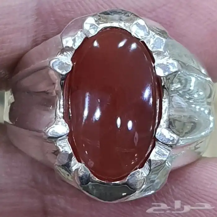 خاتم عقيق يماني كرزي دموي 4