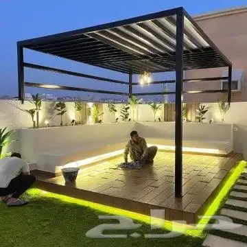 تنسيق حدائق جده ومكه جالست مظلات عشب صناعي 9
