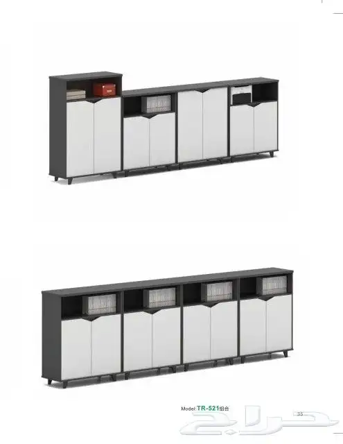 مودرن مكتب سكرتارية ابيض فخم طاولة اجتماع محطة العمل كونتر 14