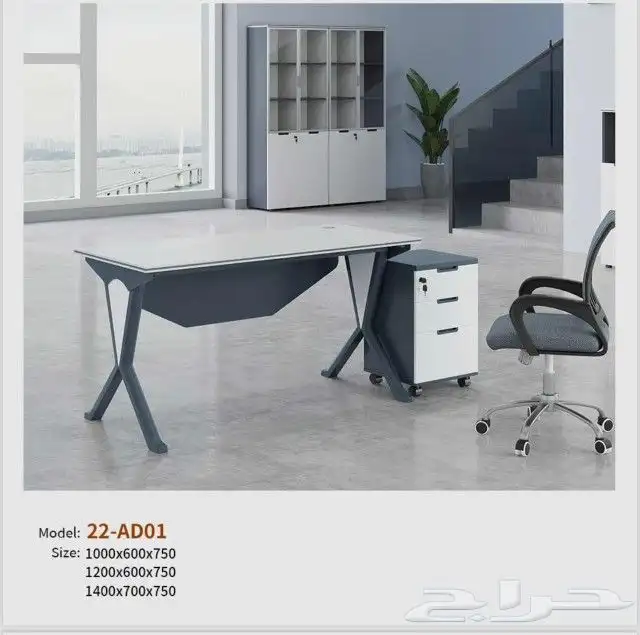 مودرن مكتب سكرتارية ابيض فخم طاولة اجتماع محطة العمل كونتر 18