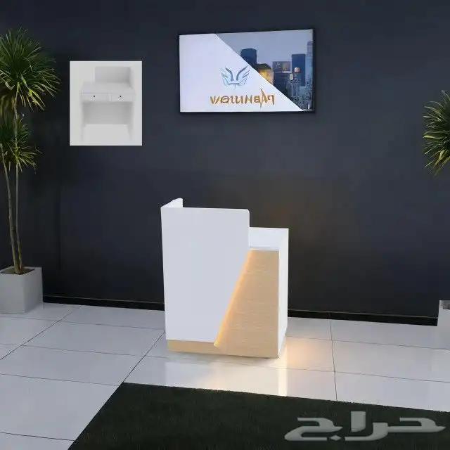 مودرن مكتب سكرتارية ابيض فخم طاولة اجتماع محطة العمل كونتر 32