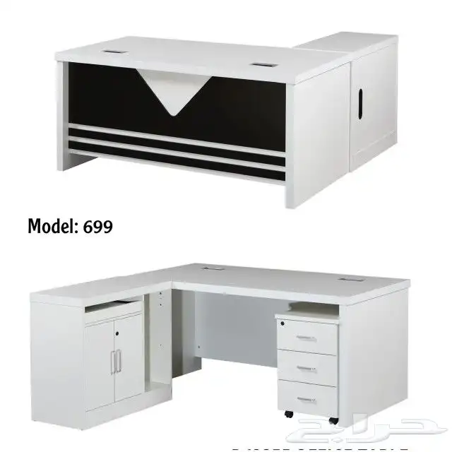 مودرن مكتب سكرتارية ابيض فخم طاولة اجتماع محطة العمل كونتر 42