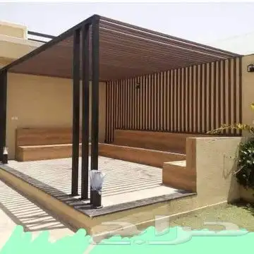 تنسيق حدائق وتصميم مظلات وجلسات وتركيب تكسيات خار وتيل طبيعي 18
