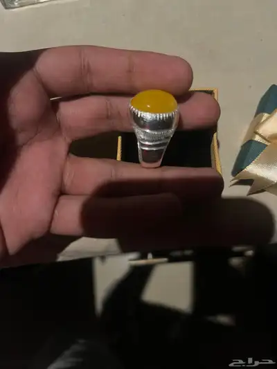 خاتم كهرمان بولندي شغل يدوي فضة 950 وزنه 15 g 3