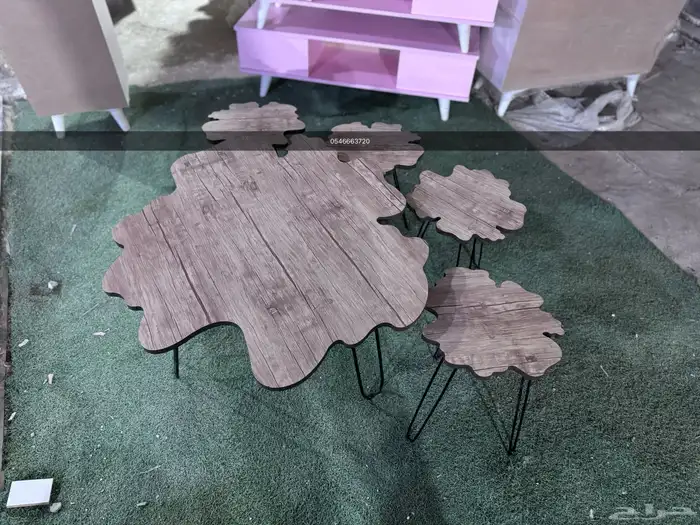 طاولات خشب شكل شجر طبيعي تايلندي 1