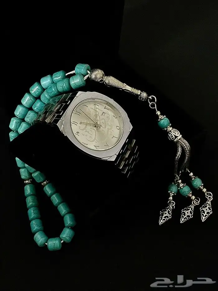 ساعات رجالي مع سبح عقيق 2