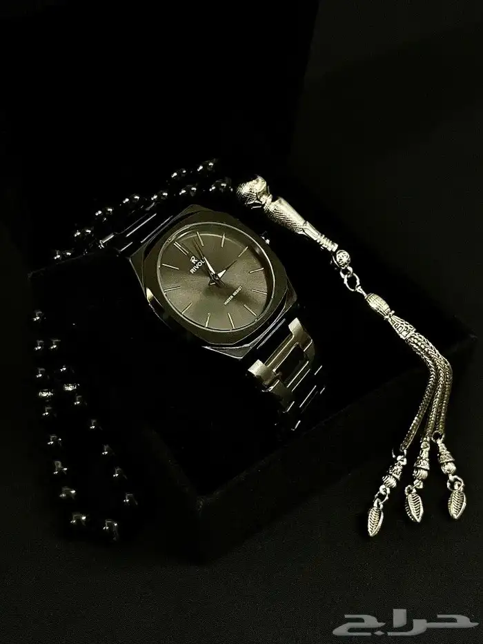 ساعات رجالي مع سبح عقيق 0