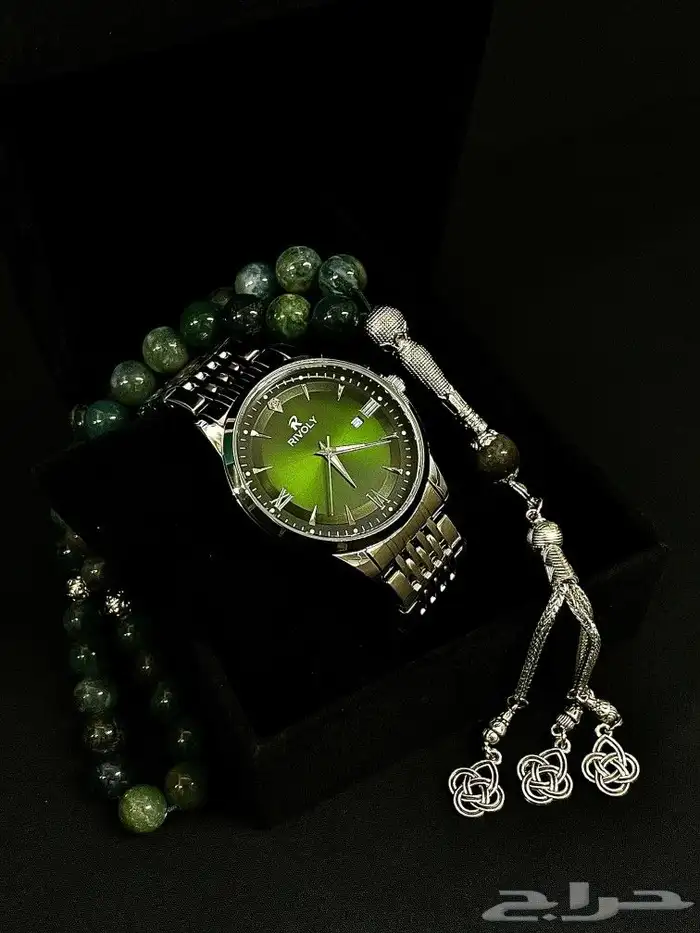 ساعات رجالي مع سبح عقيق 6