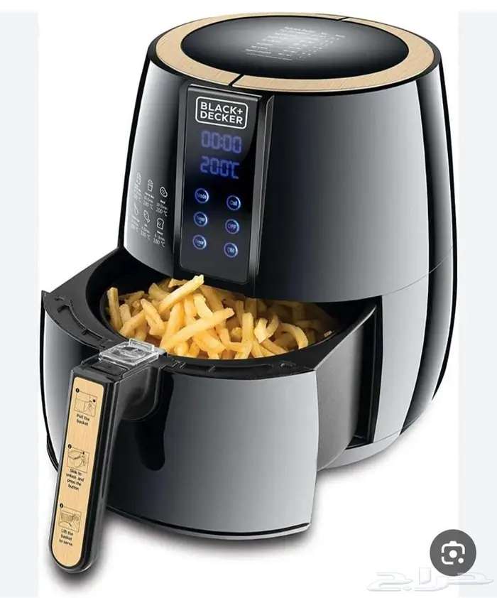مقلاة هوائية رقمية   1500 واط  سعة 4 لتر مع تقنية 0