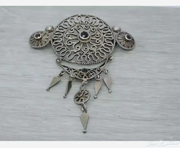 بروش دبوس فضة مختومة بحجر عقيق الغارنيت 3