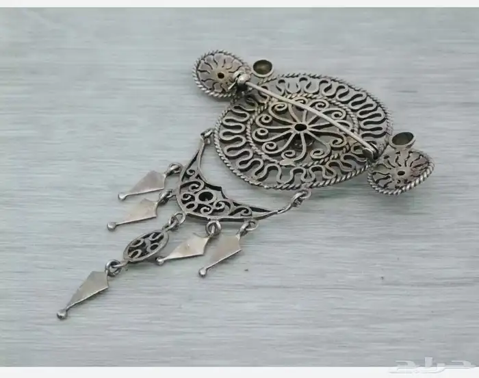 بروش دبوس فضة مختومة بحجر عقيق الغارنيت 2