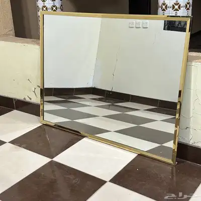 مراية بإطار ذهبي 130 90 سم 0