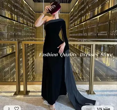 فستان اسود قطفيه جديد لمن يلبس سبب البيع المقاس كبير 8 0