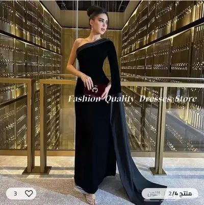 فستان اسود قطفيه جديد لمن يلبس سبب البيع المقاس كبير 8 1