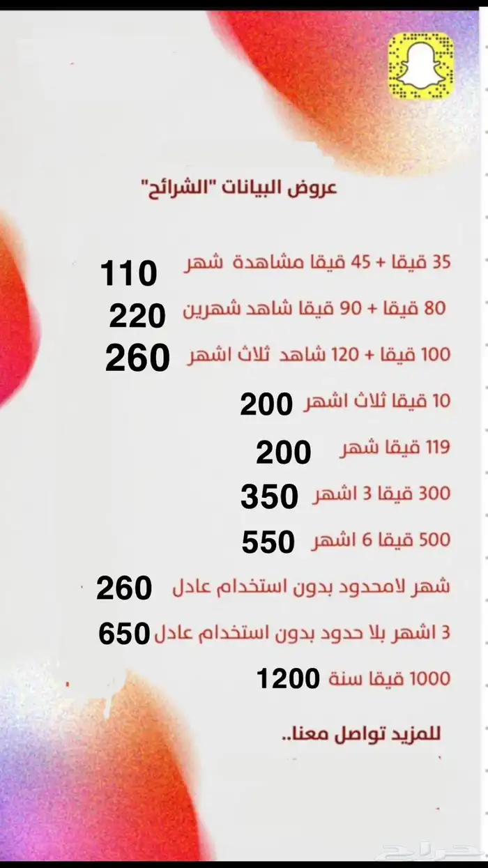 شرايح نت بعروض قوية 1