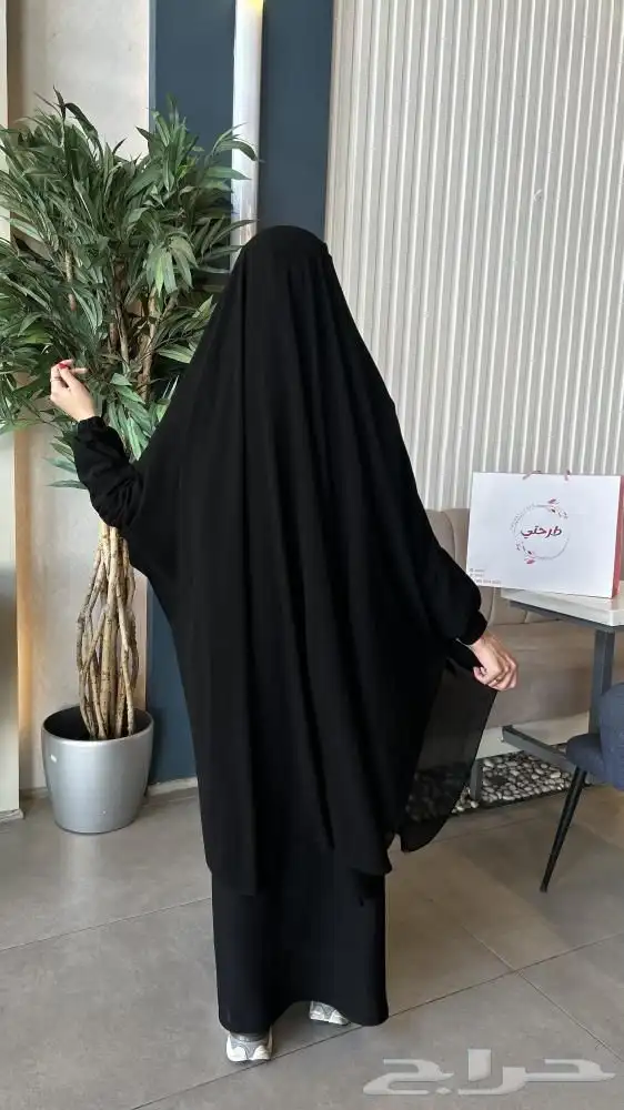 عبايه ساده   خمار   نقاب إسلامي حرير 3