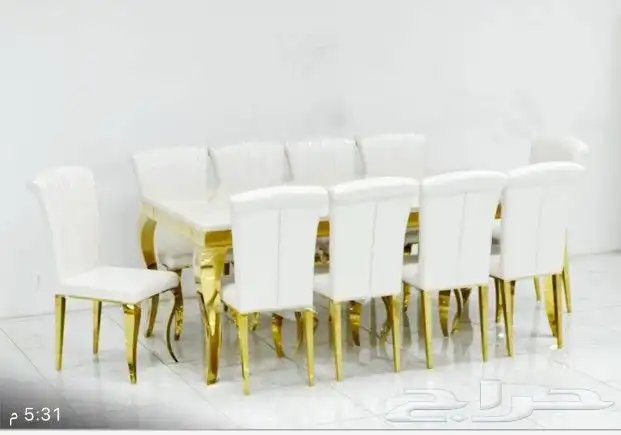 طاولات طعام جديدة خشب ورخام 49