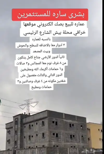 عماره استثمارية مسلح للبيع في مخطط المحله الجديده 0