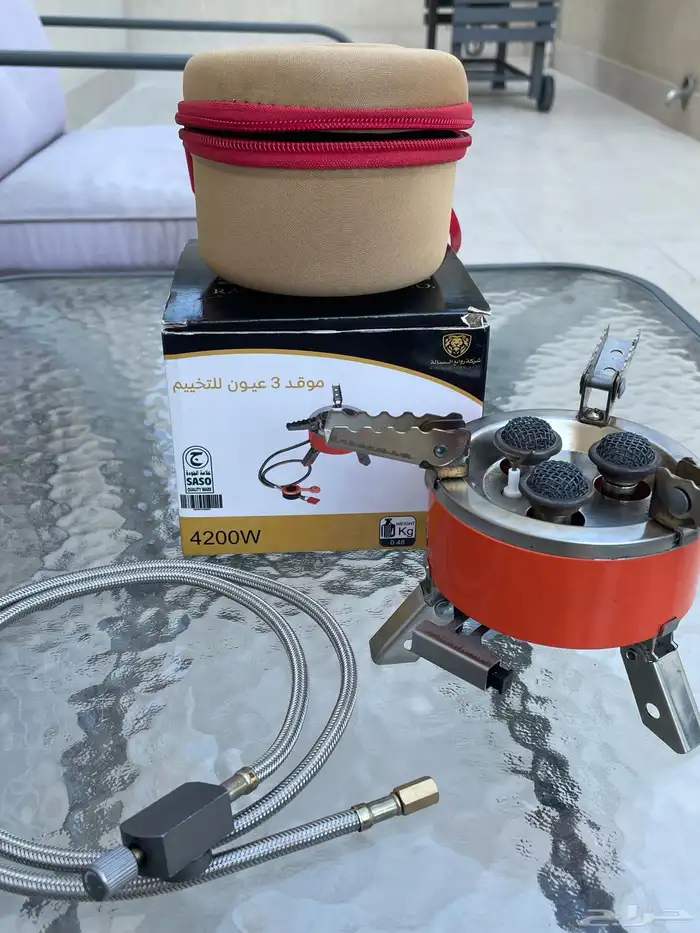 موقد غاز 3 عيون للتخييم 0