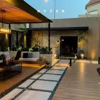 عشب جداري مظلات جلسات خارجيه - ثيل طبيعي شلالات نوافير منزلي 0