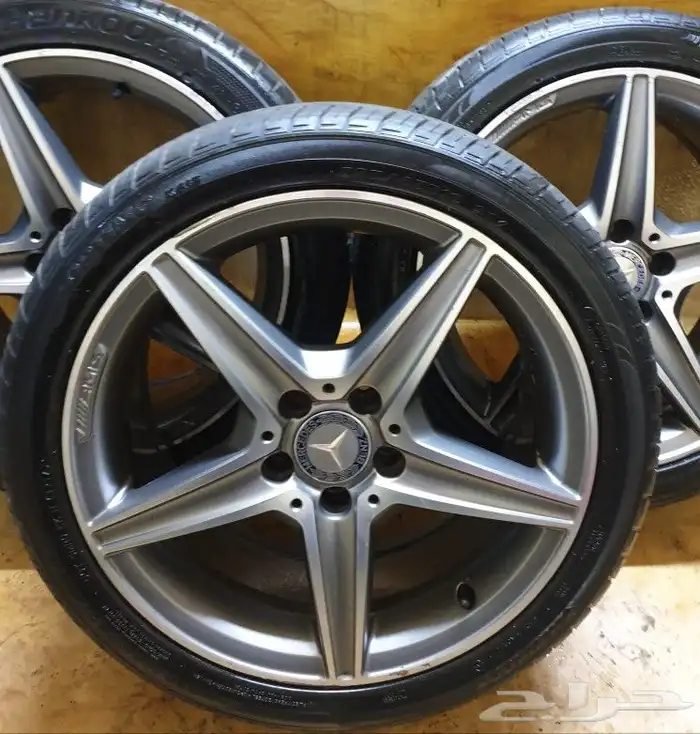 جنوط مرسيدس C200 2018 AMG الشكل الفل مع كفرات نظيفه 0