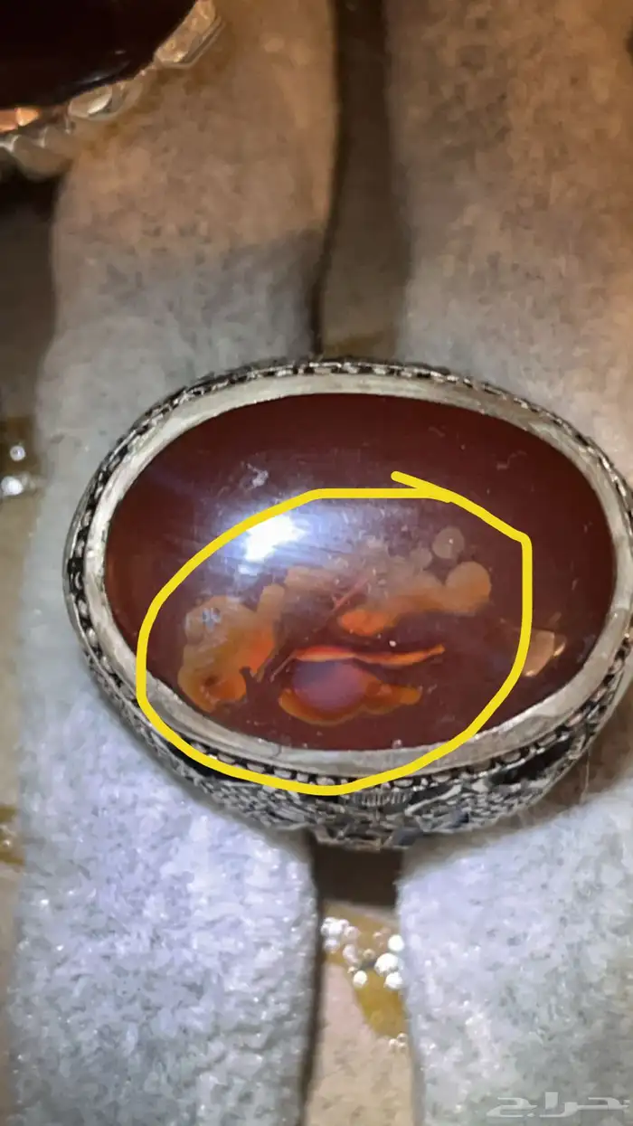 خاتم عقيق كبدي مصور 4