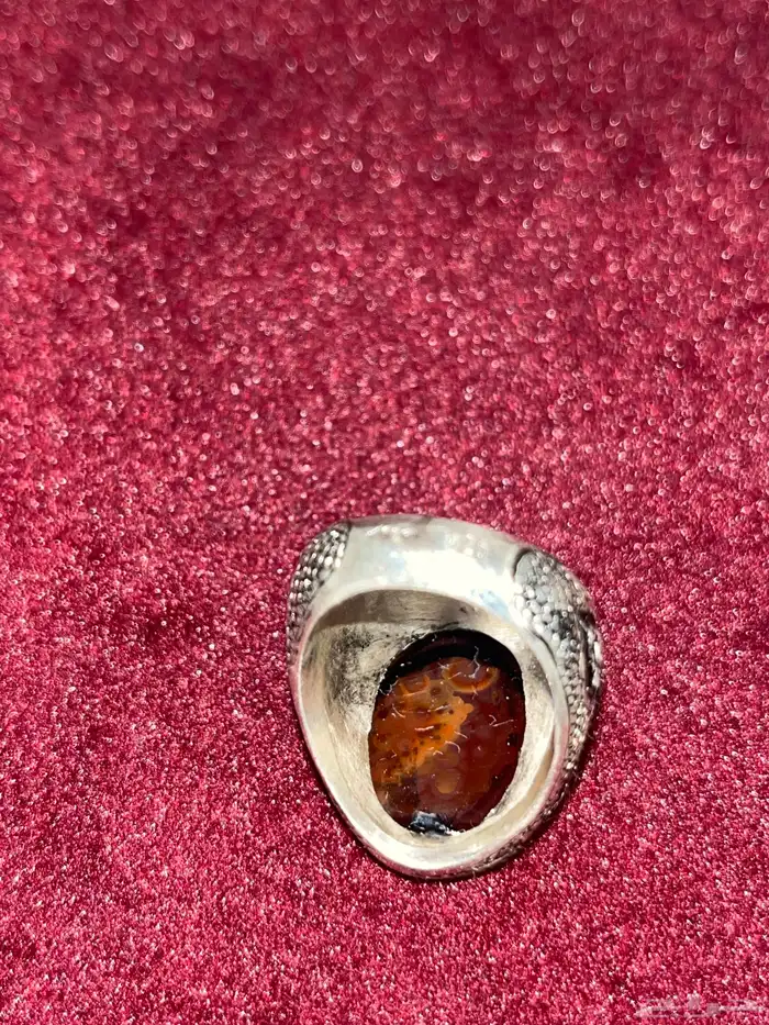 خاتم عقيق كبدي مصور 3