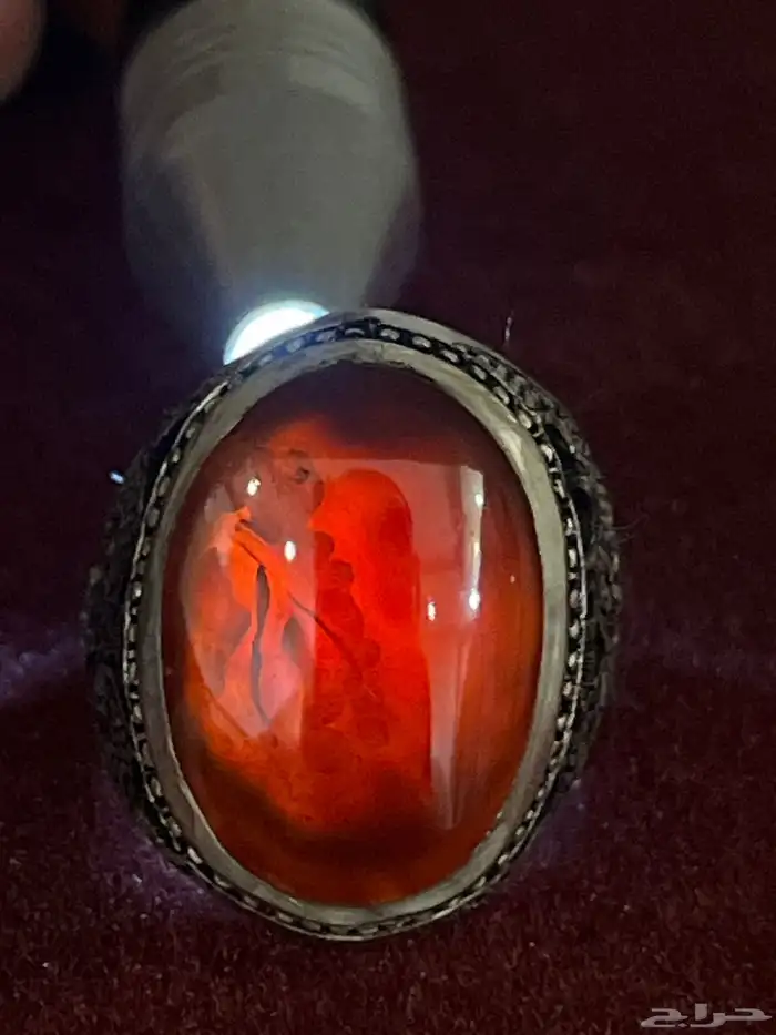 خاتم عقيق كبدي مصور 1