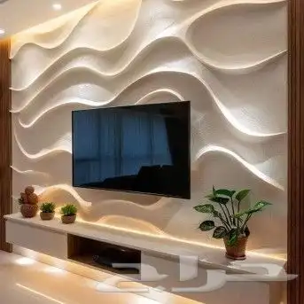 تصميم وتنفيذ جميع حفر 3d لوحات جدارية وديكورات خشبي والأثاث 3